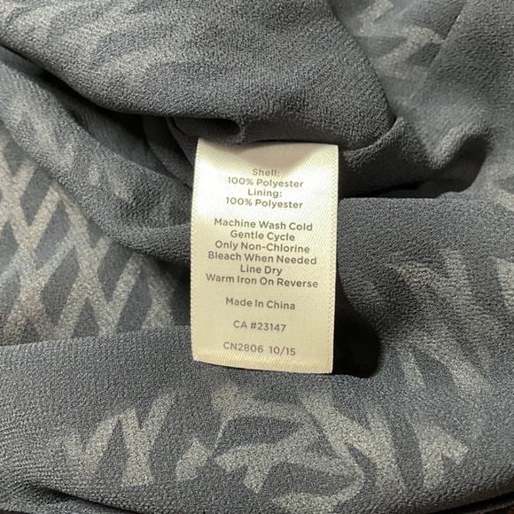 TALBOTS Chiffon Fully Lined Boxy Pleat Skirt Side Zipper Geometric Print US Sz 4 - Picture 7 of 8